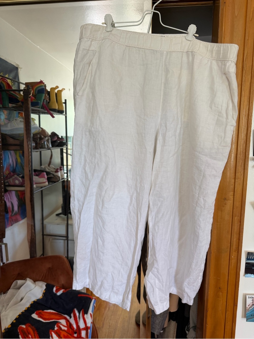Jones New York Women's White Linen pants - Picture 2 of 3